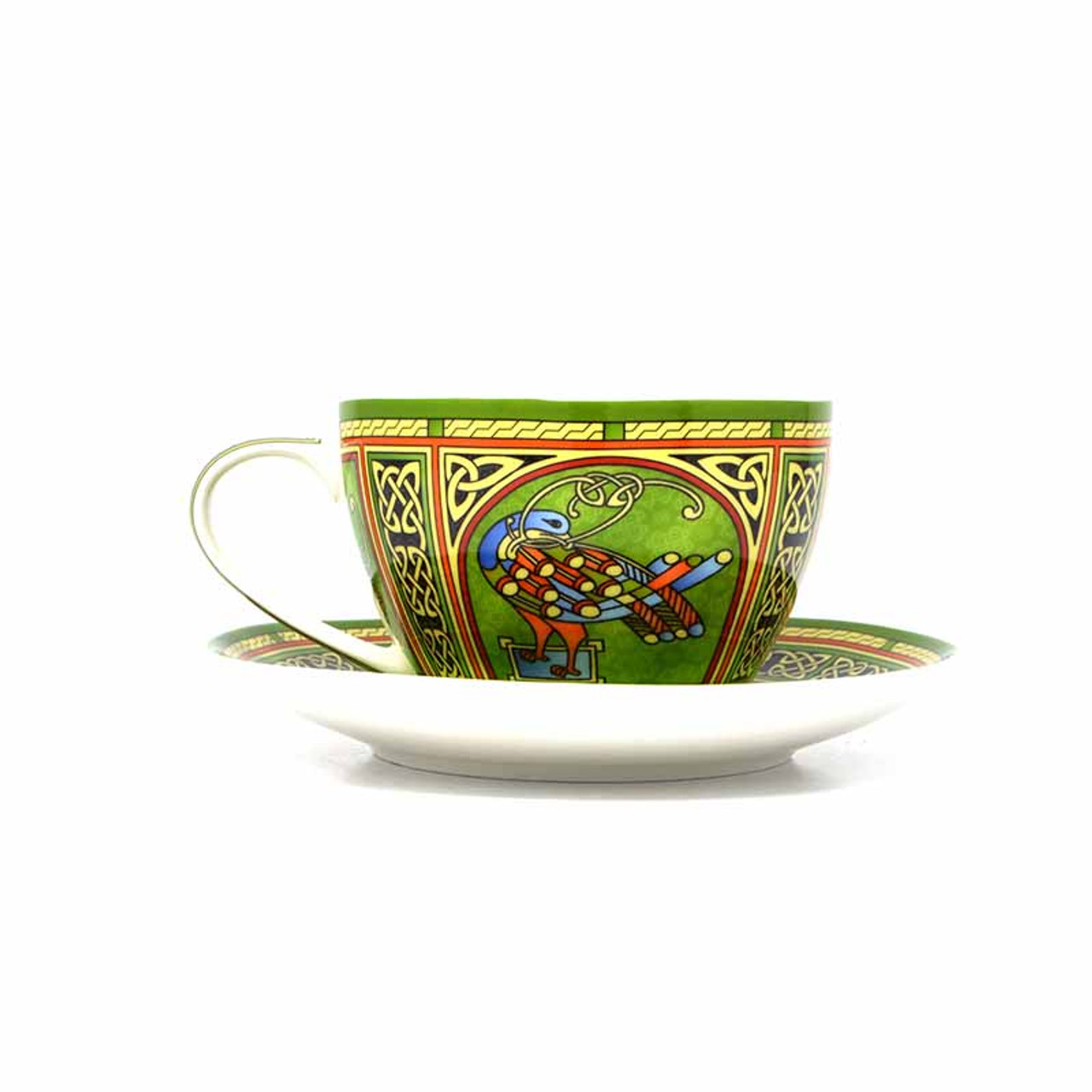 Royal Tara Celtic Peacock Cup & Saucer - Irish Weave