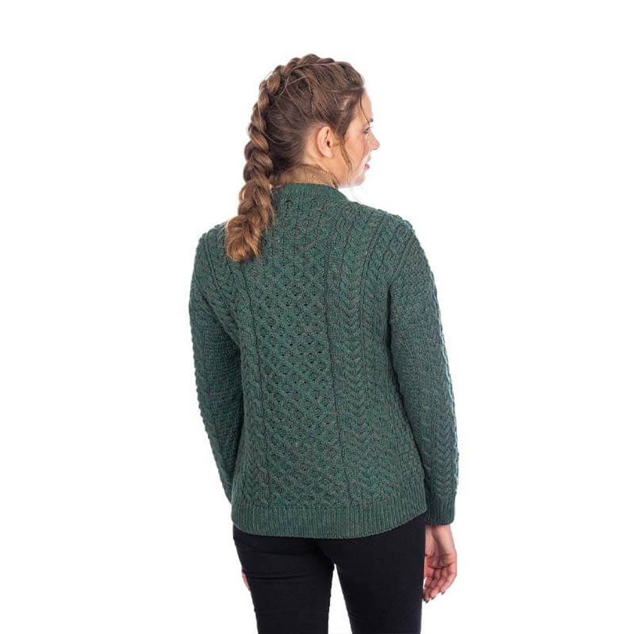 Irish Aran Knitwear, Cable Knit Lumber Cardigan J024