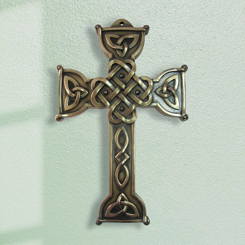 Bronze Plated Celtic Love Cross Irish Wall Plaque | Royal Tara