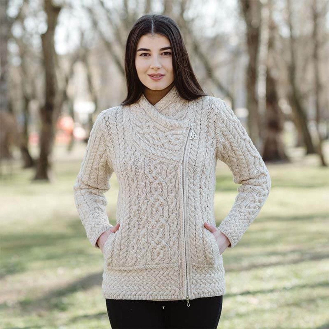 Cable Knit Side Zip Cardigan