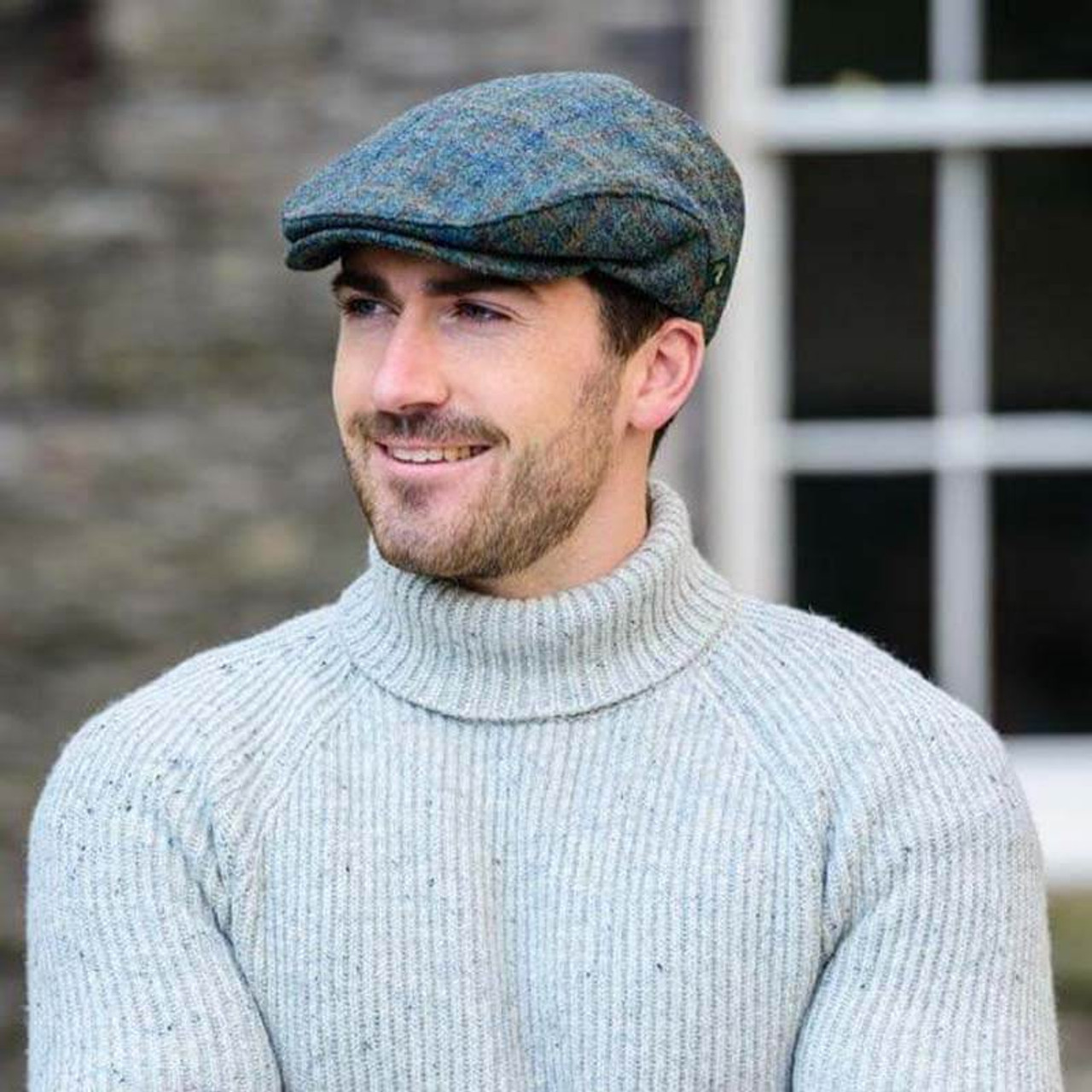 Mucros Weavers 100% Wool Tweed Men's Irish Trinity Flat Cap Made in Ireland, Size: Medium, Green