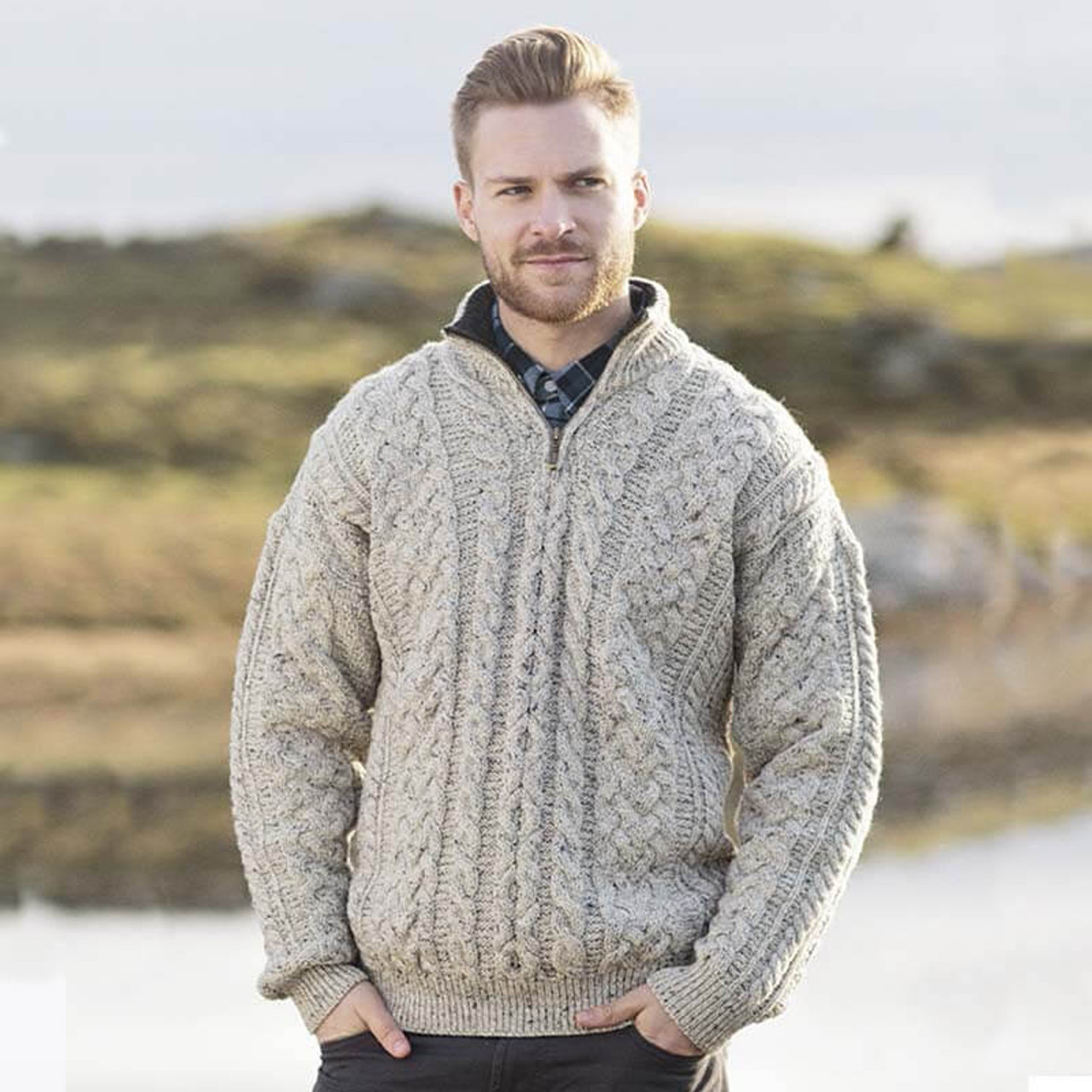 Men's Ribbed Sweater - Blue Sky Fibers