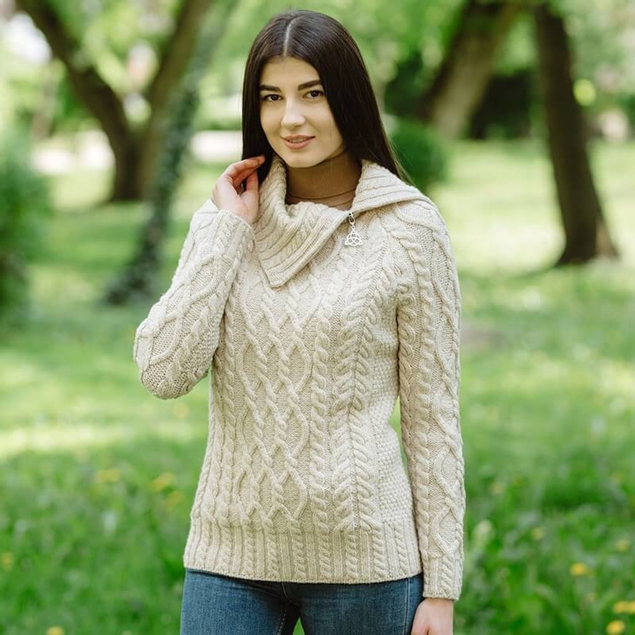 Womens Oversize Funnel-Necked Sweater Knitting Pattern - A/W