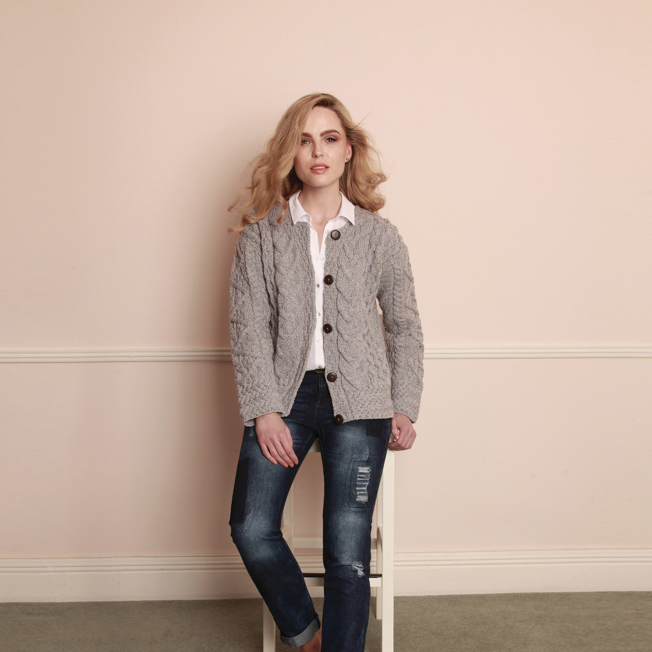 Merino Wool What Is A Boyfriend Cardigan SONIA Cardigan In Ash