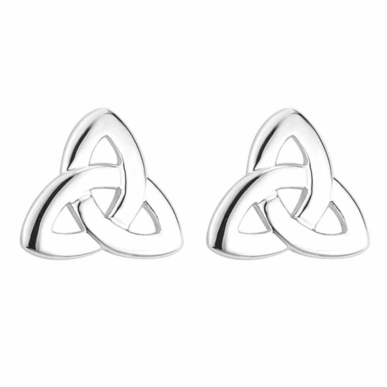 Rhodium Plated Trinity Knot Earrings | Solvar | ShamrockGift.com