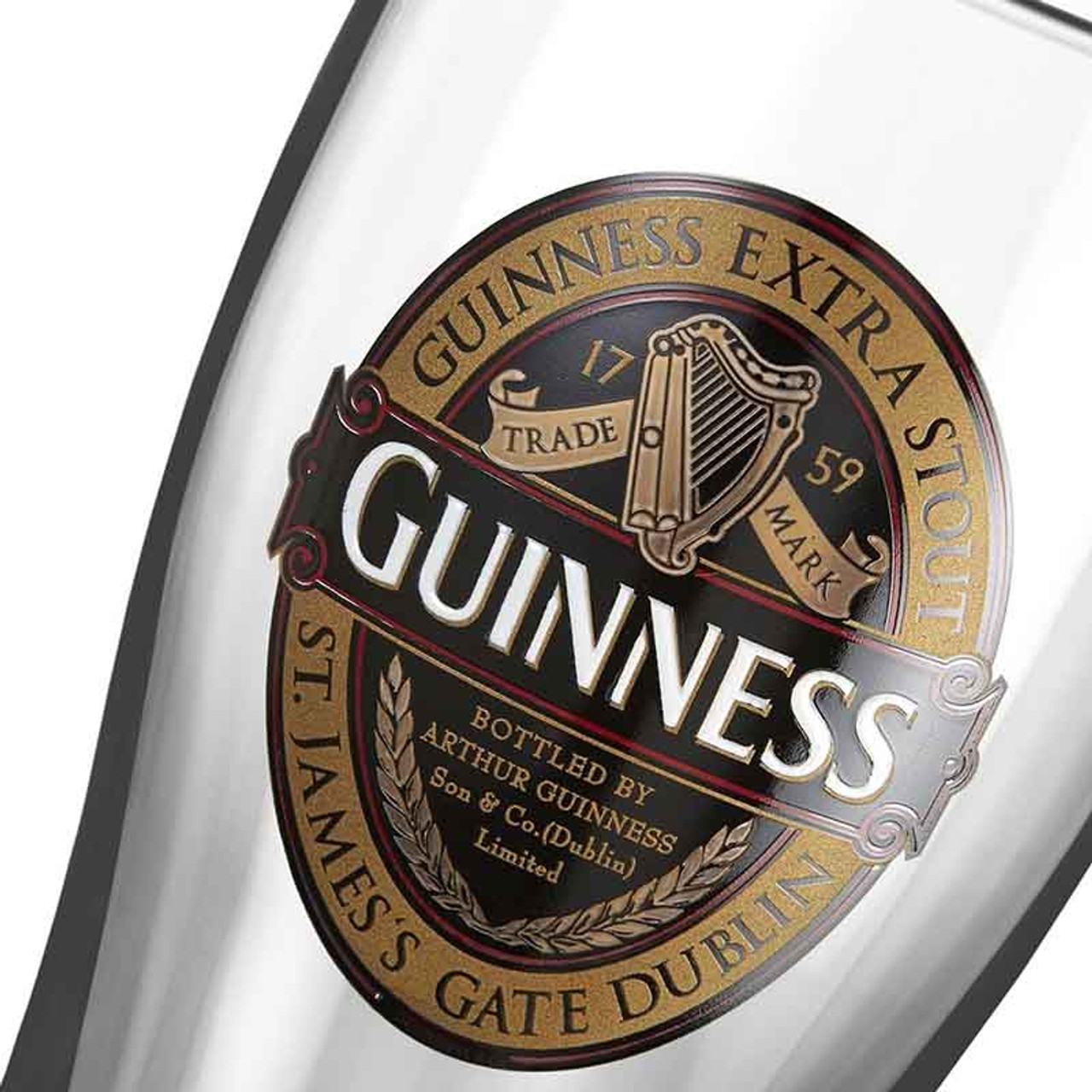 Guinness Logo 2 Pack Pint Glass Set With Embossed Harp