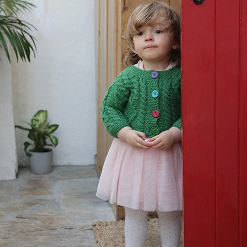 Aran Woollen Mills Baby Wool Irish Jacket Sweater A220 Kiwi Green ShamrockGift.com