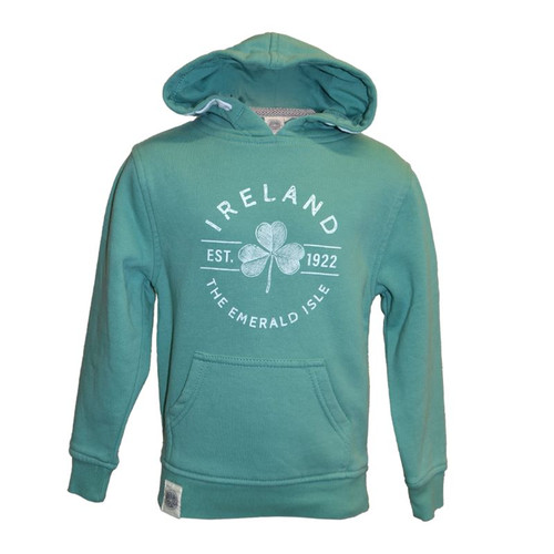T7644 The Emerald Isle Shamrock Kids Hoodie Front side ShamrockGift.com