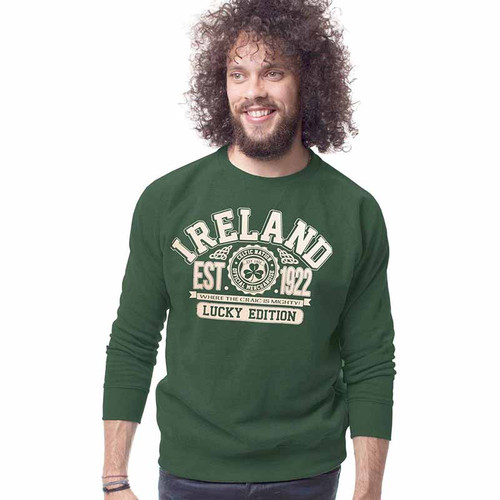 Traditional Craft Limited Ireland Lucky Edition Sweatshirt T5044 ShamrockGift.com