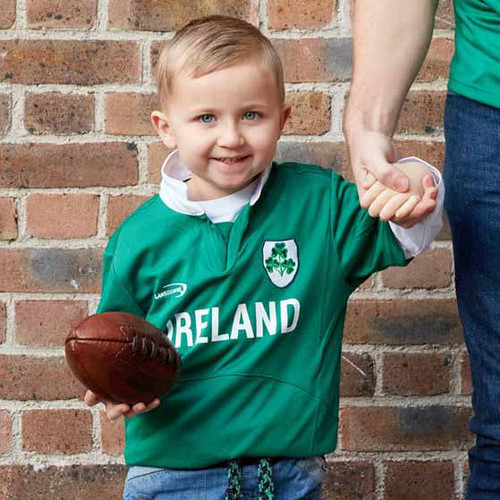 Lansdowne Green Ireland Shamrock Performance Short Sleeve Kids Rugby Shirt R7176 ShamrockGift.com