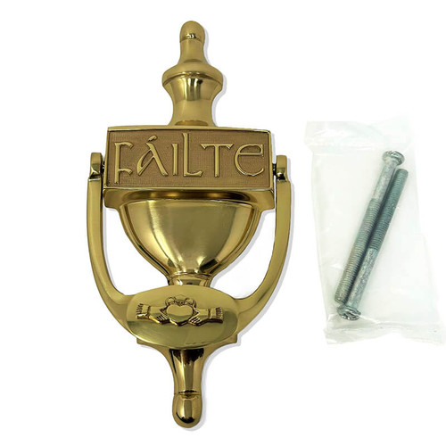EDK102-PB  Large Irish Failte Door Knocker ShamrockGift.com