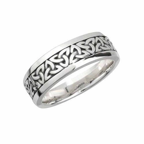 Solvar Silver Oxidized Trinity Band Design Ring for Gents S21012 ShamrockGift.com