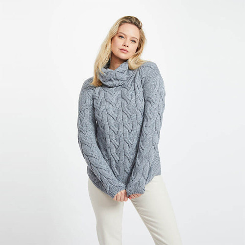 B692-SuperSoft-Merino-Wool-Chunky-Cable-Cowl-Sweater-Shamrockgift.com