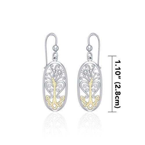 GS-TERG927954-00-00-TWO-set Sterling Silver With Gold Accent Tree of Life Earrings ShamrockGift.com