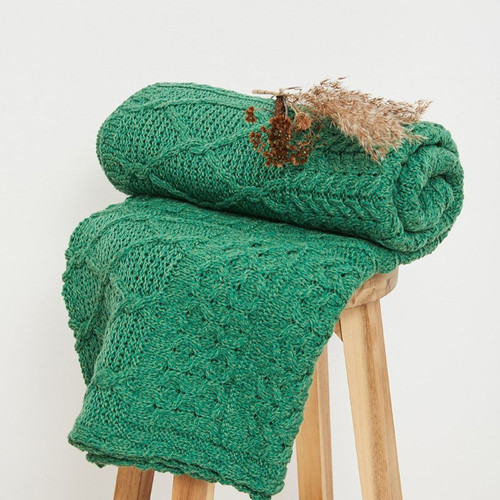 A510 Irish Wool Patchwork Adult Throw Blanket ShamrockGift.com