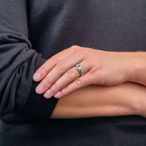 Solvar Sterling Silver Claddagh Shaped Wishbone Ring S2595 ShamrockGift.com