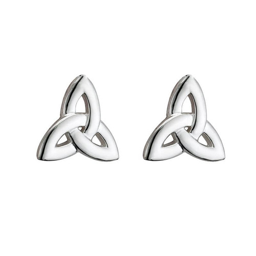 Sterling Silver Stud Earrings with Trinity Knot Shape Design S33098 ShamrockGift.com