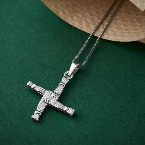 Solvar Sterling Silver St Brigids Cross Necklace S4974 ShamrockGift.com