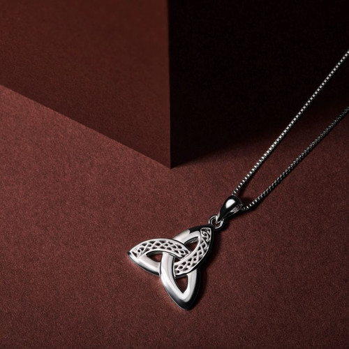 Celtic Trinity Knot Shaped Pendant S44867 Lifestyle  ShamrockGift.com