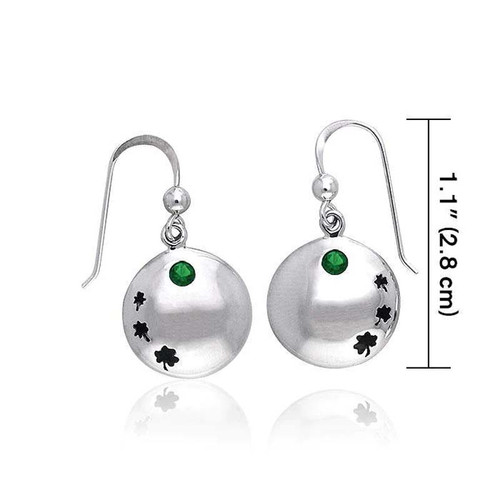 GS-TEGR002127-EGBA-set Irish Celtic Silver Shamrock Earrings ShamrockGift.com