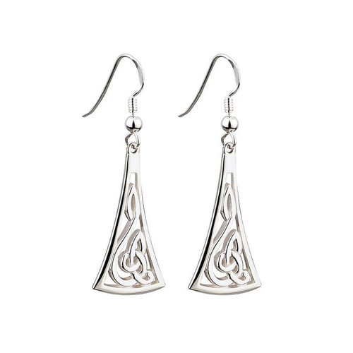 Sterling Silver Celtic Style Knotwork Drop Earrings S33205 ShamrockGift.com