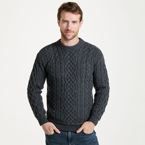 B420572 Supersoft Merino Men's Aran Sweater Shamrockgift.com