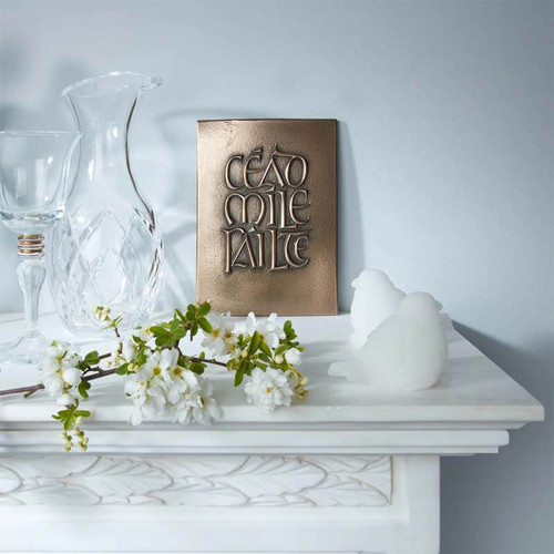 Irish Blessing Cead Mile Failte Bronze Plaque 18.3BBZ ShamrockGift.com