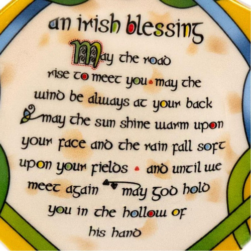 Royal Tara Irish Blessing Teabag holder - Irish Weave CL-73-19 Close Up ShamrockGift.com