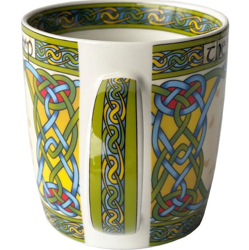 Irish Harp Mug - Irish Weave Close Up handle view ShamrockGift.com