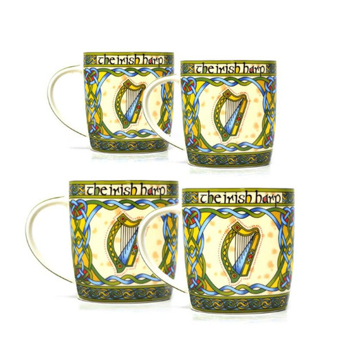 HI-Set-179 Ceramic Irish Harp Designed Mug ShamrockGift.com