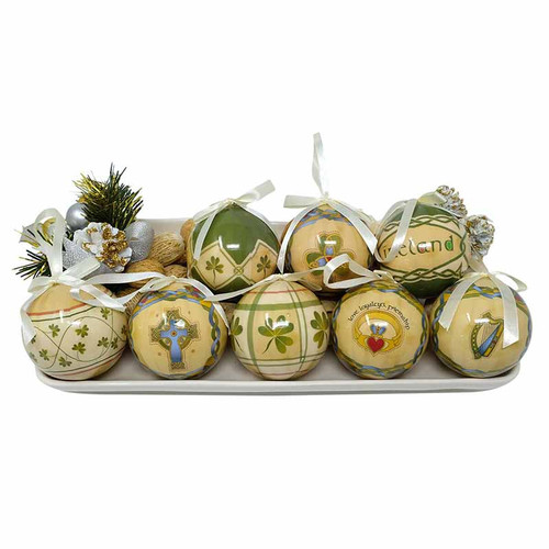 CL-BaubleSet3 Irish Christmas Ornaments - Baubles set of 2 boxes ShamrockGift.com