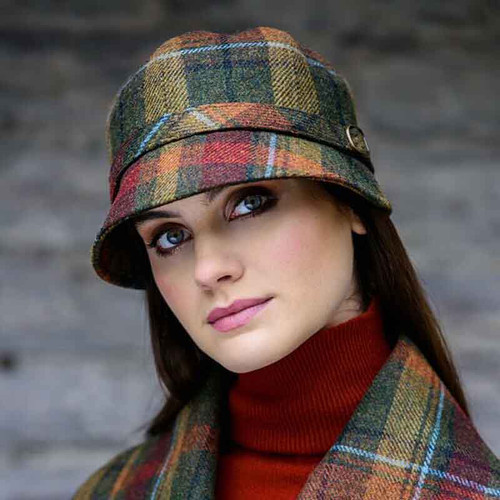 MWFH321 Women's Tweed Flapper Hat Fall Plaid Lifestyle ShamrockGift