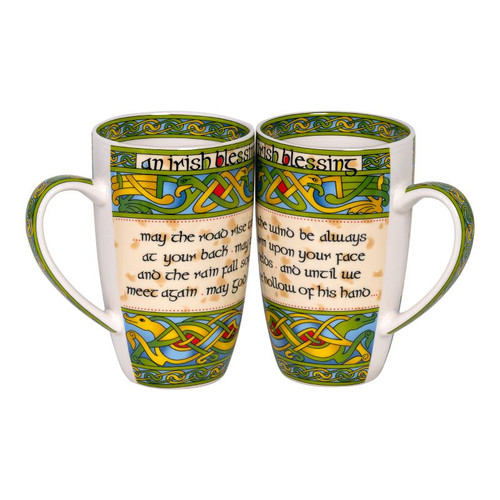 CL-73-1(Setof2) Bone China Irish Blessing Mug - Irish Weave ShamrockGift.com