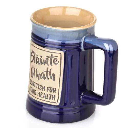 GA-PT1016-BLU Slainte Math Pottery Beer Mug Shop Online on ShamrockGift.com