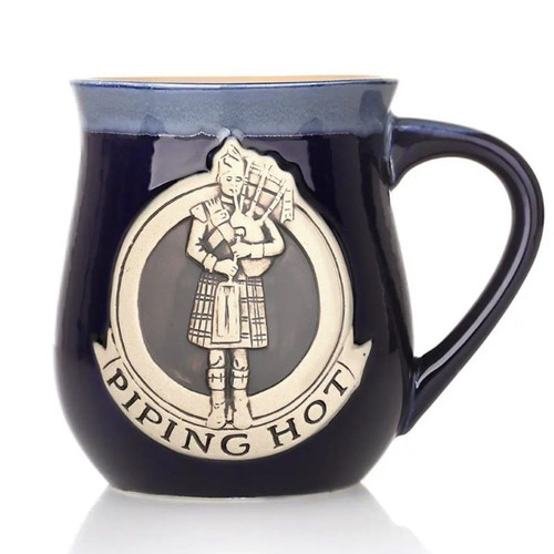 GA-PT1003-BLU Scottish Piper Pottery Mug  Shop online ShamrockGift.com