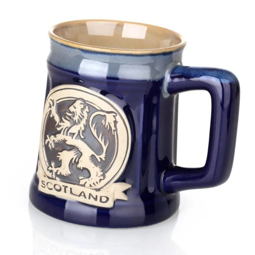 GA-PT1002-BLU Scotland Stoneware Beer Mug Handle ShamrockGift.com