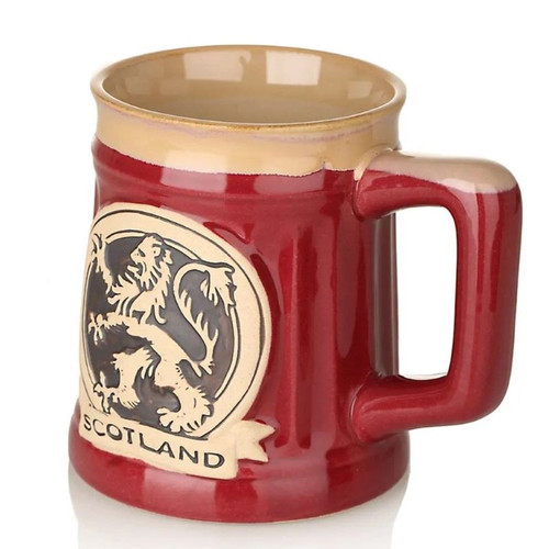 GA-PT1002-RED Scotland Stoneware Beer Mug Shop on ShamrockGift.com