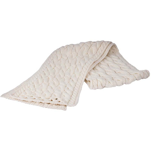 Aran Woollen Mills SuperSoft Merino Cable Scarf B799 Natural ShamrockGift.com