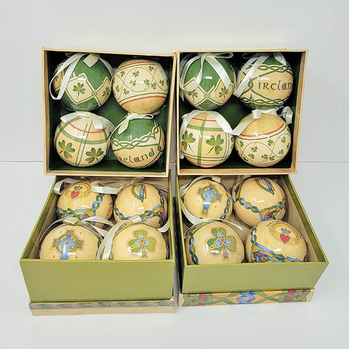 CL-BaubleSet5 Irish Christmas Baubles Set of 16 ShamrockGift.com