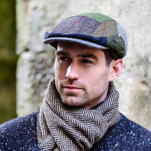 MWKPB Irish Patchwork Knit Flat Cap ShamrockGift.com