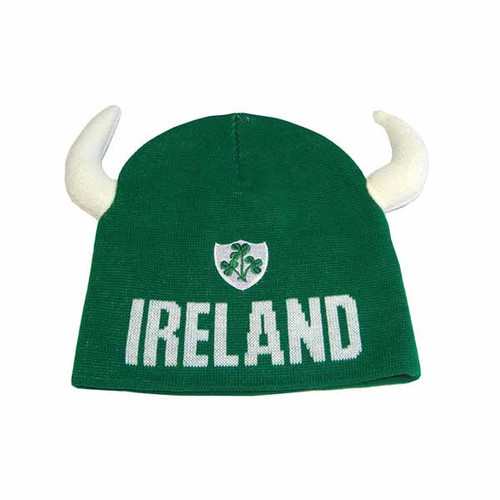 Ireland Knit Hat With Horns ShamrockGift.com
