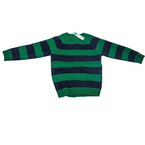 BOE145-Green-Shamrock-Kids-Knit-Cardigan-Back-Shamrockgift.com