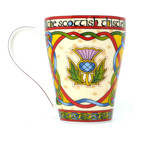 Royal Tara Thistle Celtic Mug CL-73-61 Side View ShamrockGift.com