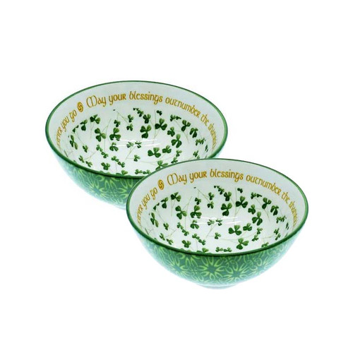 Shamrock Irish Blessing Bowl Set CL-104-433Setof2 Shamrockgift.com