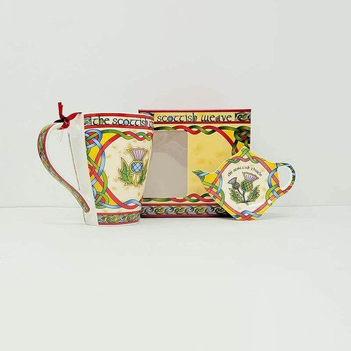 Scottish Thistle Mug and Teabag Holder  CL-TeaSet39  Shamrockgift.com