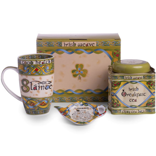 Royal Tara Slainte Irish Tea Set with Irish Tea Bags CL-TeaSet7 ShamrockGift.com