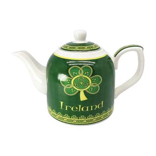 Shamrock Spiral Irish Teapot CL-87-361 Shamrockgift.com