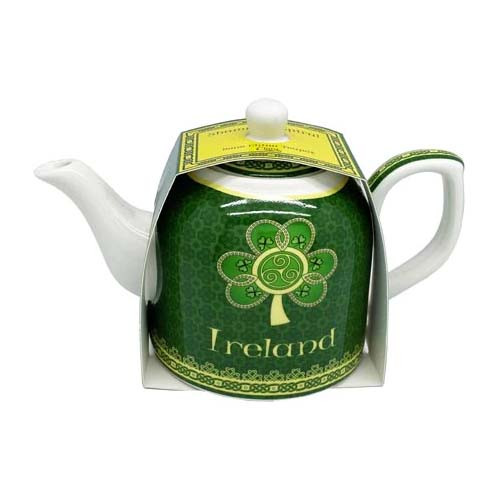 Shamrock Spiral Irish Teapot CL-87-361 Shamrockgift.com