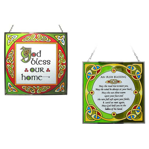 CL-SG(Setof2)1 House Blessing Irish Suncatcher Set ShamrockGift.com