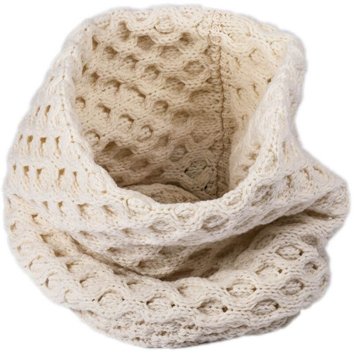 Aran Woollen Mills Women's Merino Wool Honeycomb Irish Snood Scarf B873 Natural ShamrockGift.com